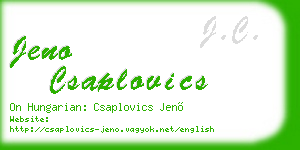 jeno csaplovics business card